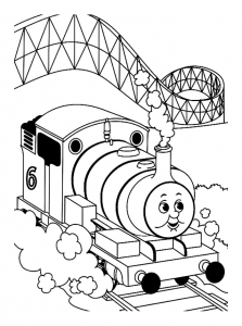 Image of Thomas and his friends to download and color