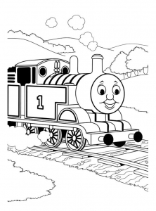 Image of Thomas and his friends to print and color