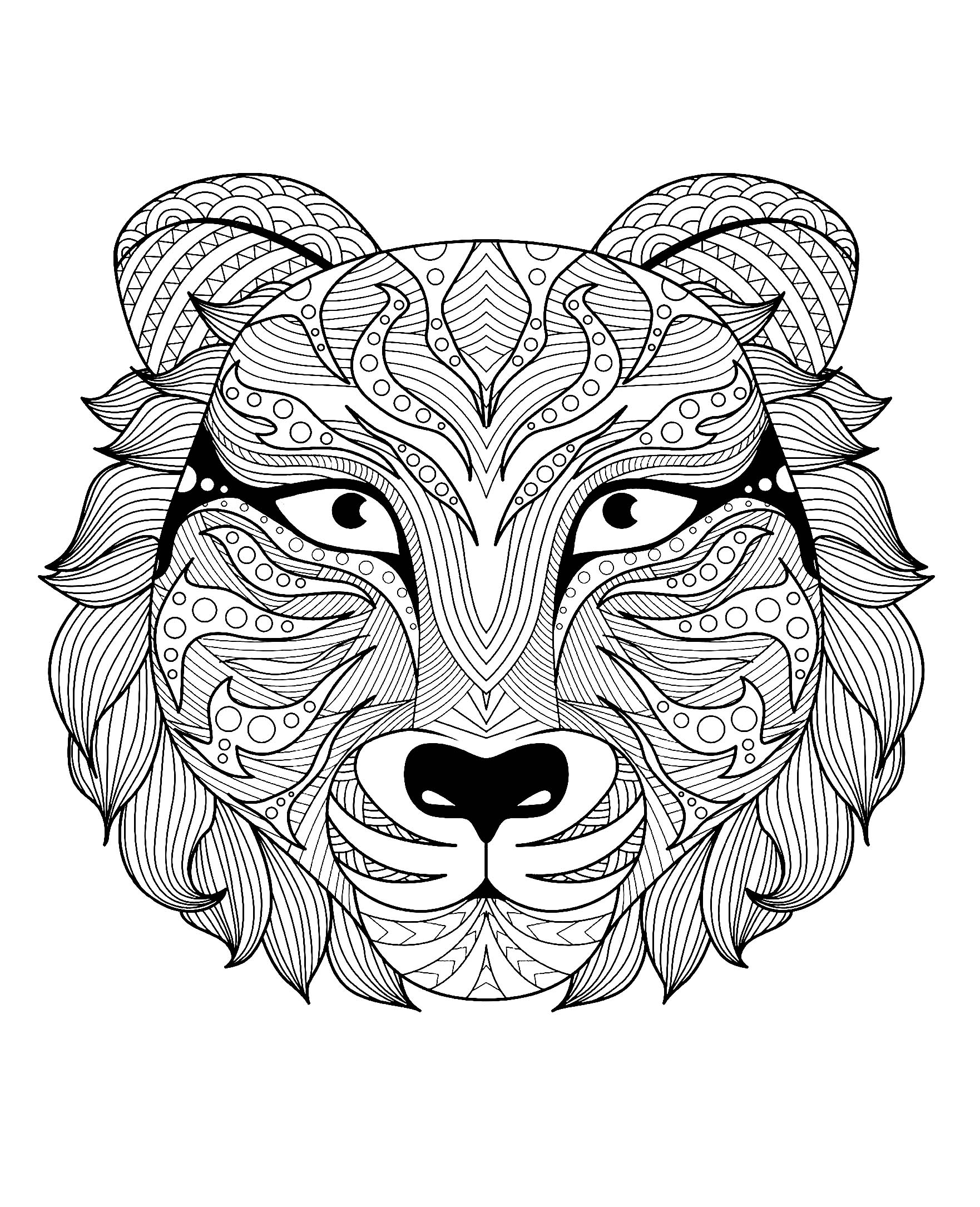 Download Tigers free to color for kids - Tigers Kids Coloring Pages