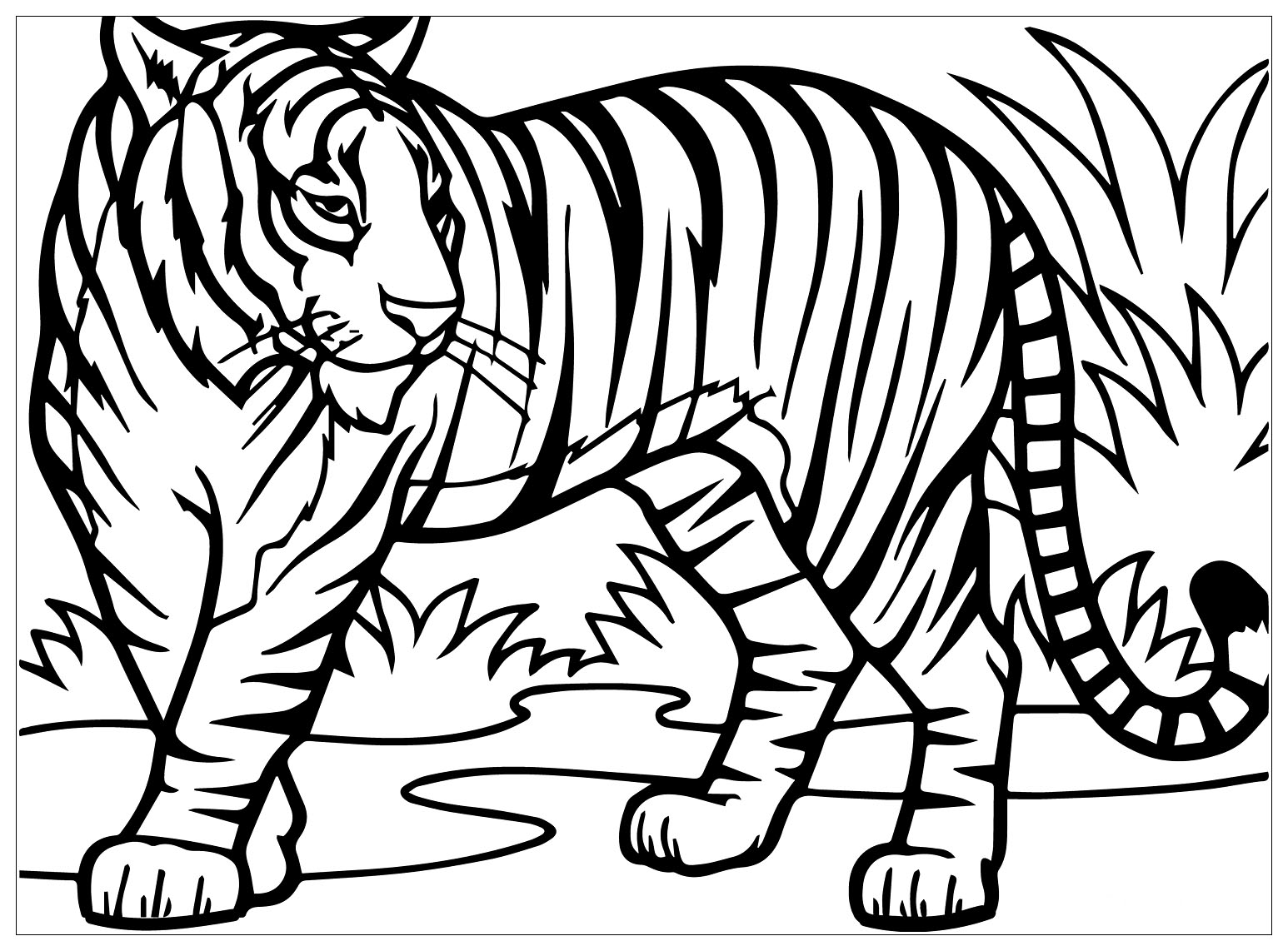 Tigers to color for kids Tigers Kids Coloring Pages