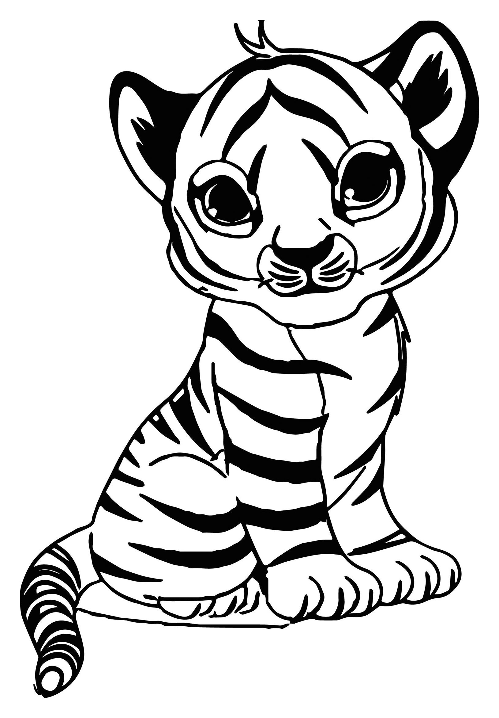 907 Cute Baby Tiger Coloring Pages Print with Printable
