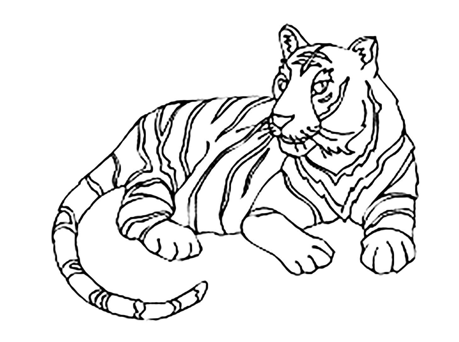 Printable Tiger Coloring Pages For Kids - Tigers Kids Coloring Pages