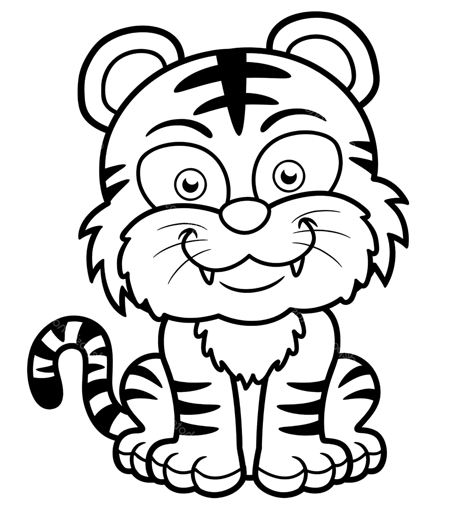 Download Tigers free to color for children - Tigers Kids Coloring Pages