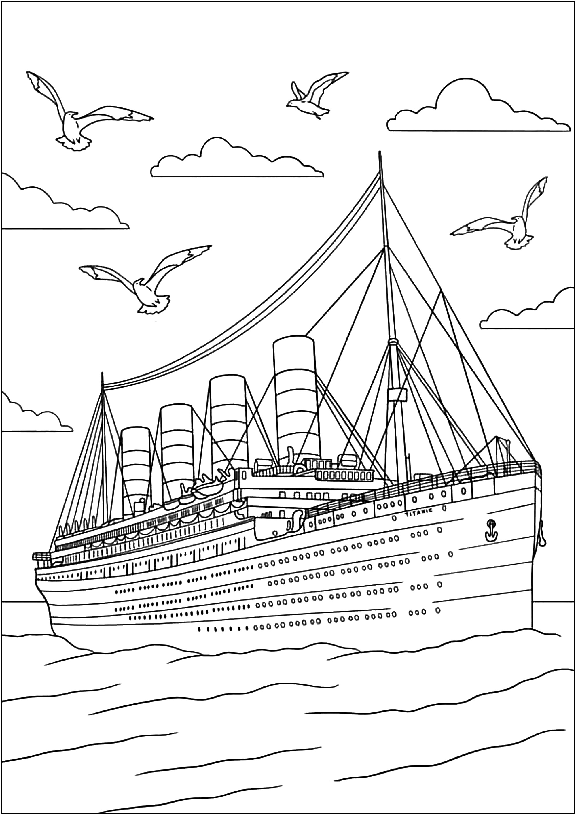 Magnificent, highly detailed drawing of the Titanic - Titanic Kids ...