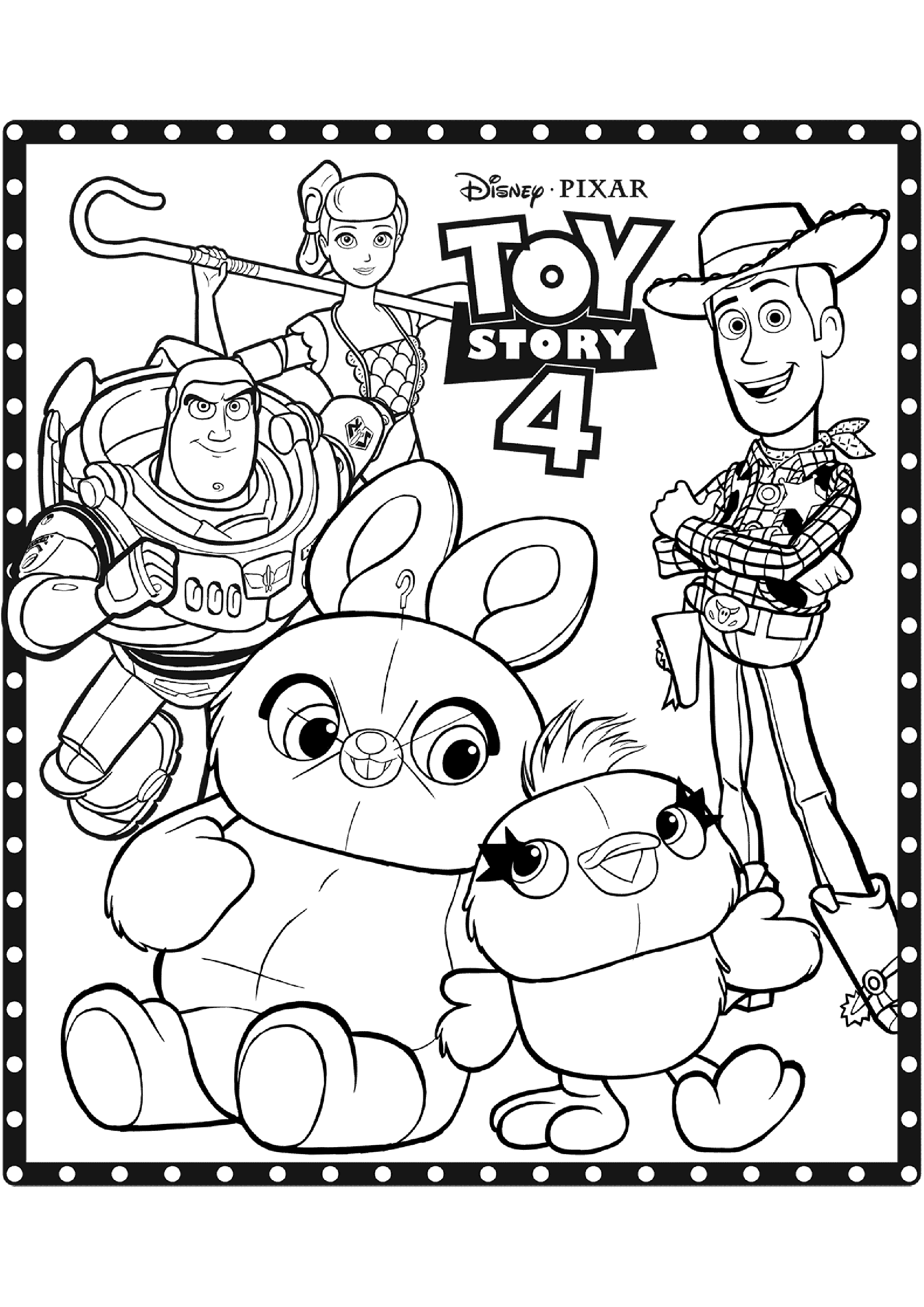 Toy Story 4 coloring page (Disney / Pixar) All the characters Toy