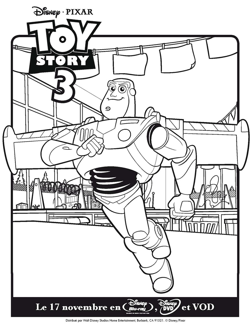 Simple Toy Story coloring page to print and color for free : Buzz Lightyear : To Infinity ... and Beyond