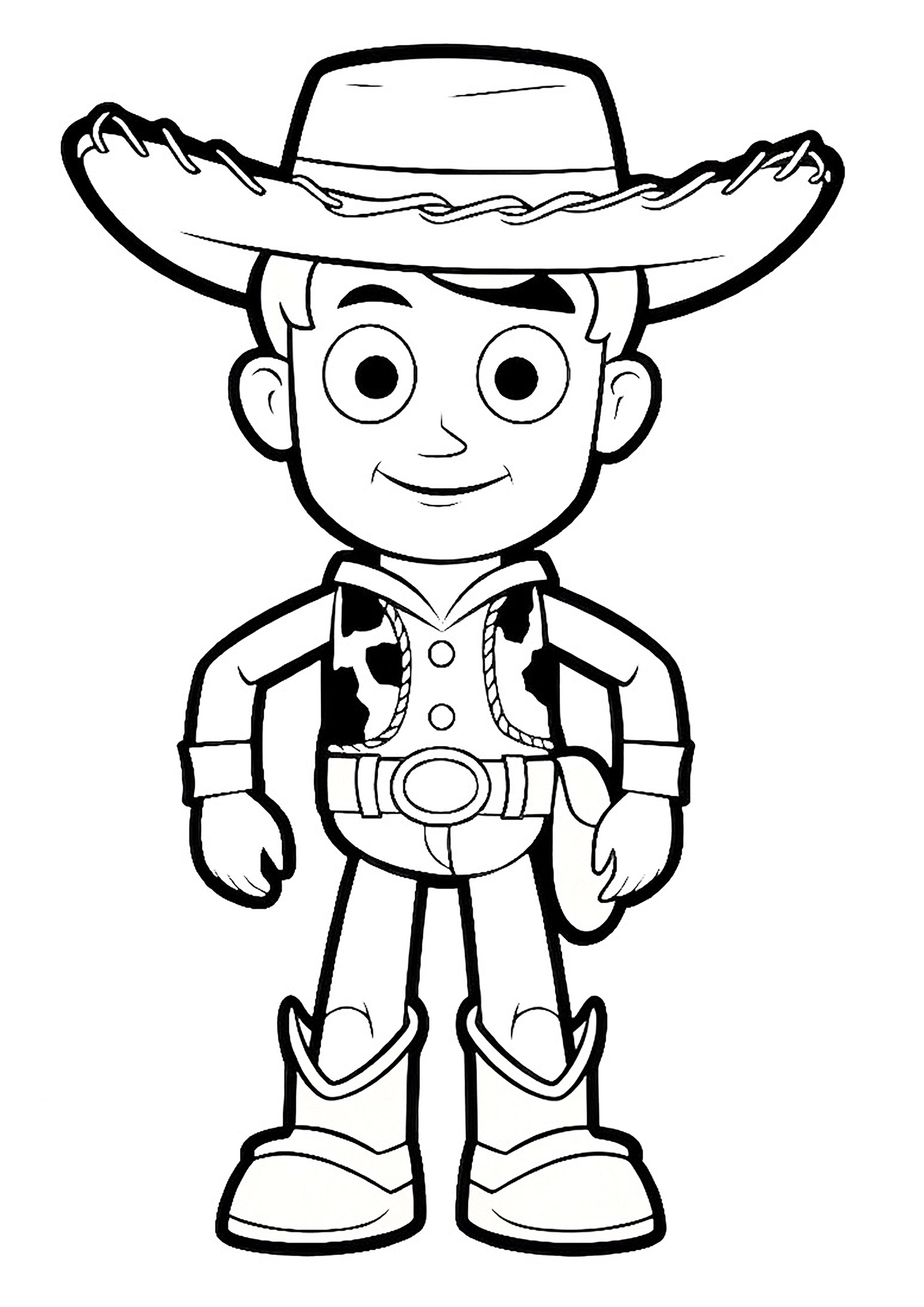 Woody drawn in a very childlike style - Toy Story Kids Coloring Pages