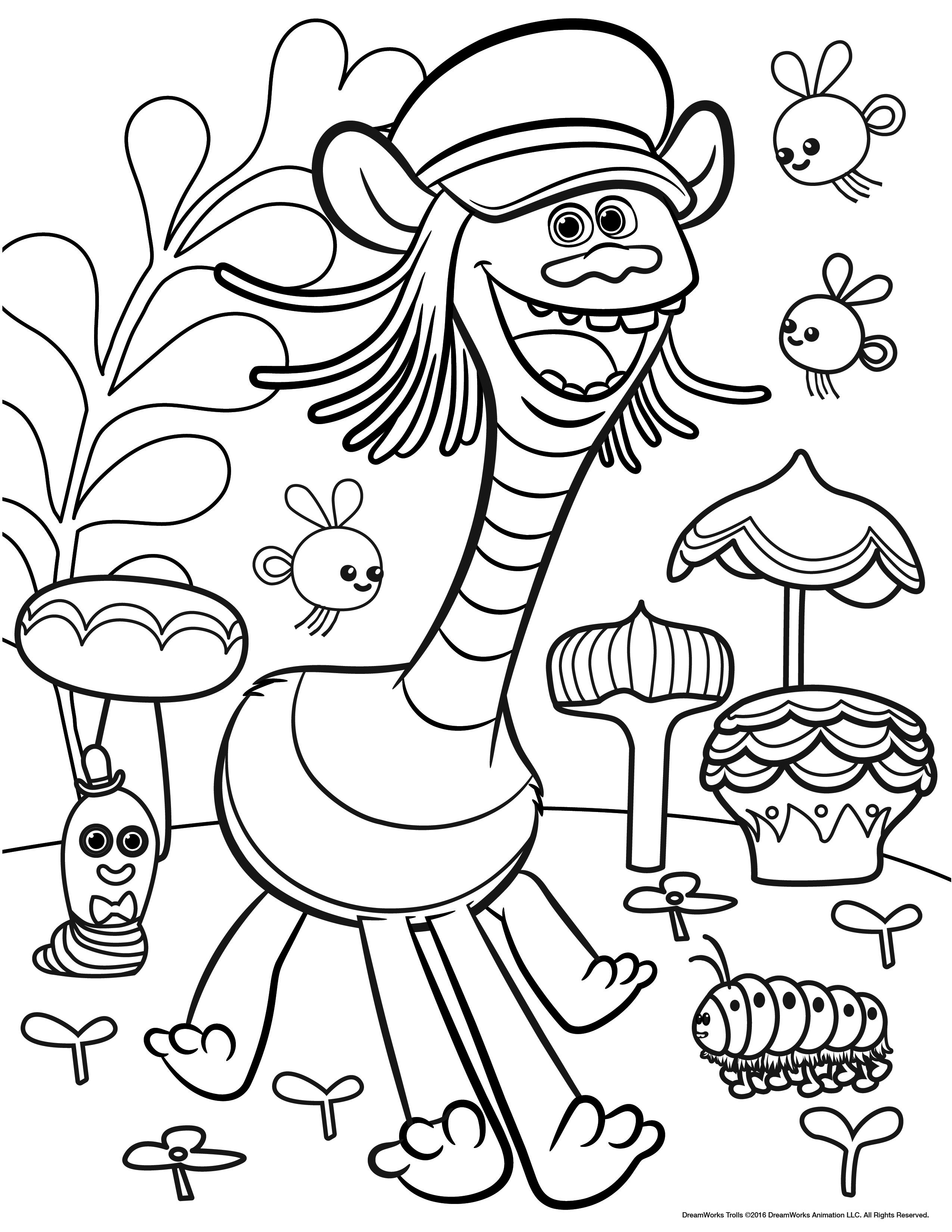 free trolls coloring pages