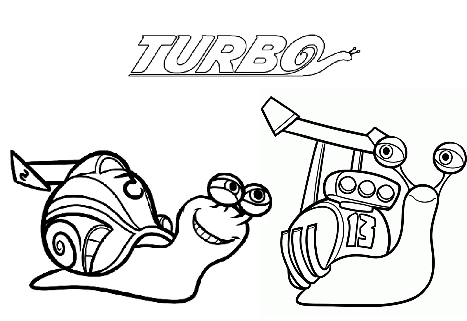 Turbo free to color for kids - Turbo Kids Coloring Pages