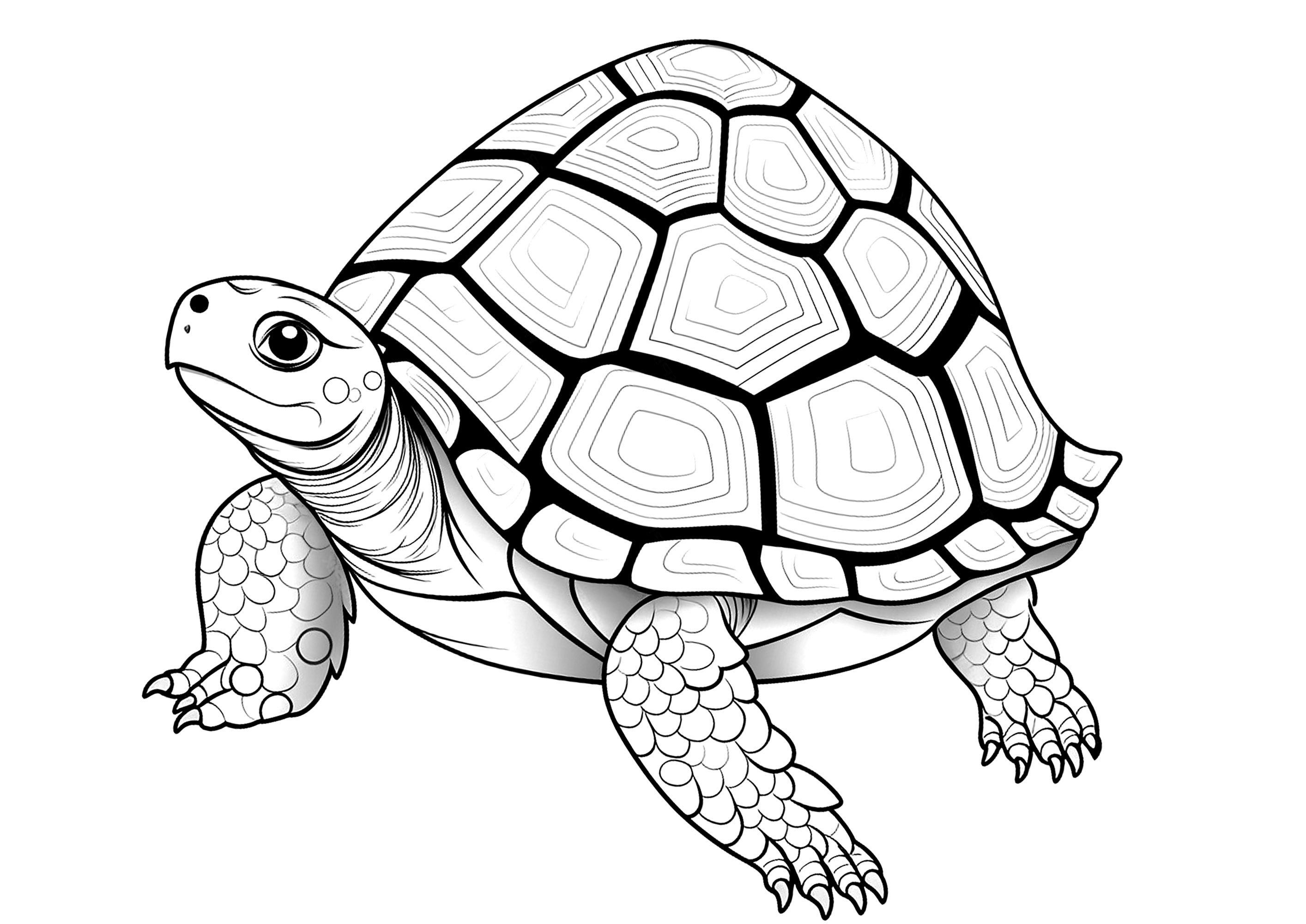 Cute turtle. Vector illustration. Outline drawing cartoon animal For kids  collection, design, decor, cards, print, coloring page. Stock Vector |  Adobe Stock