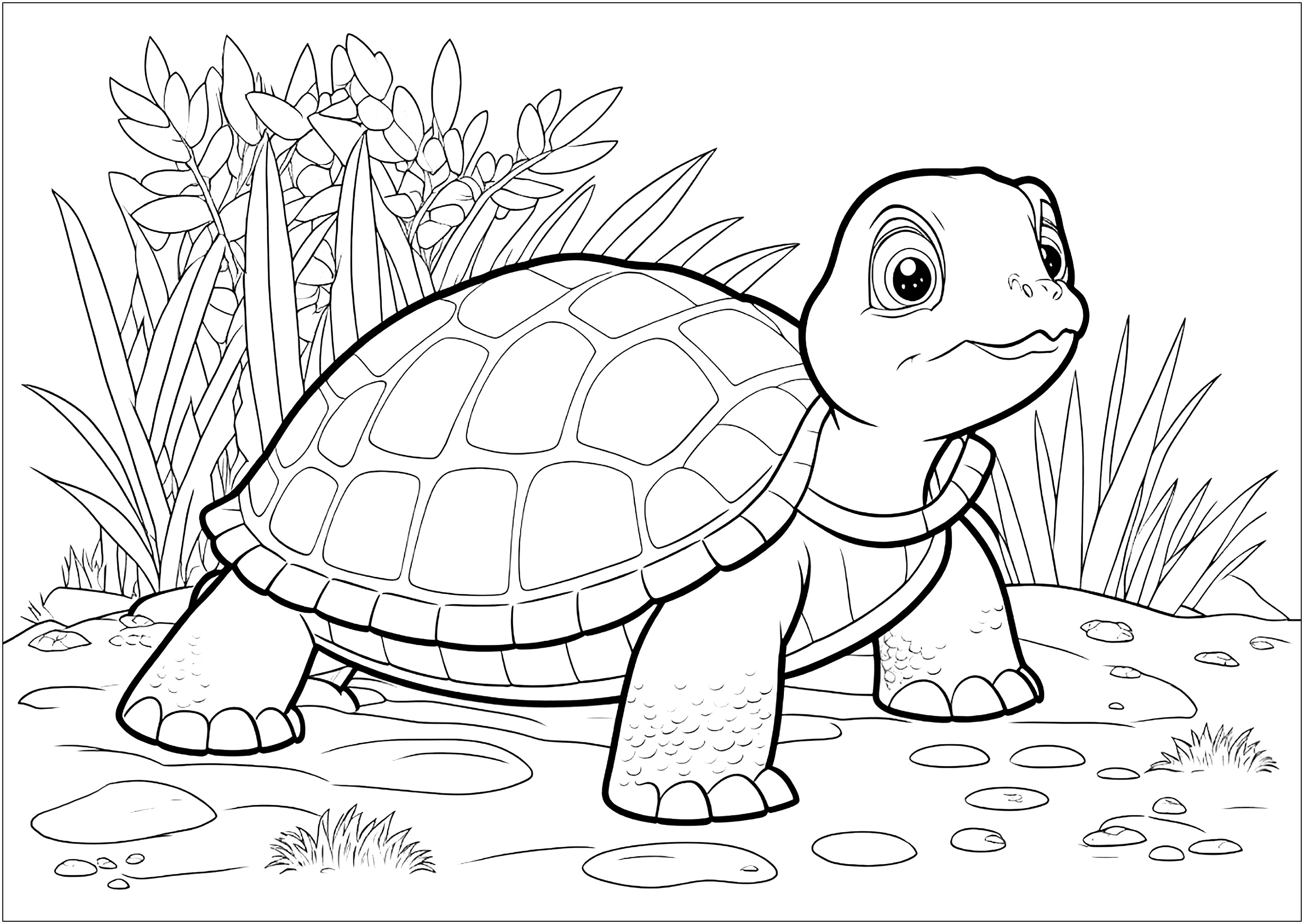 Nice turtle - Turtles Kids Coloring Pages