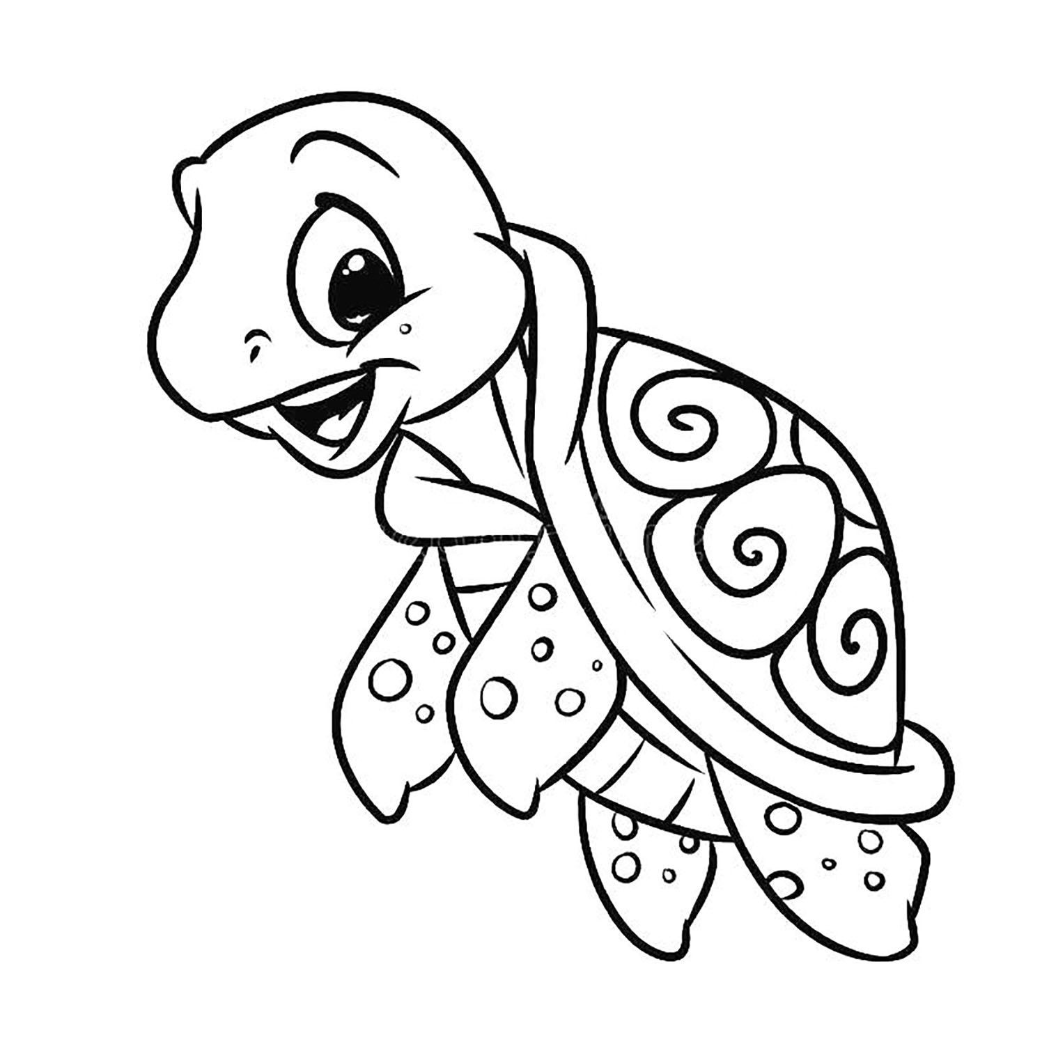 Simple turtle coloring pages