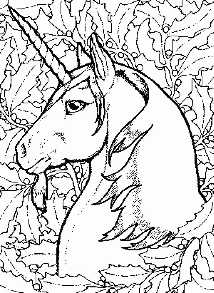 Superb unicorn drawing to print and color