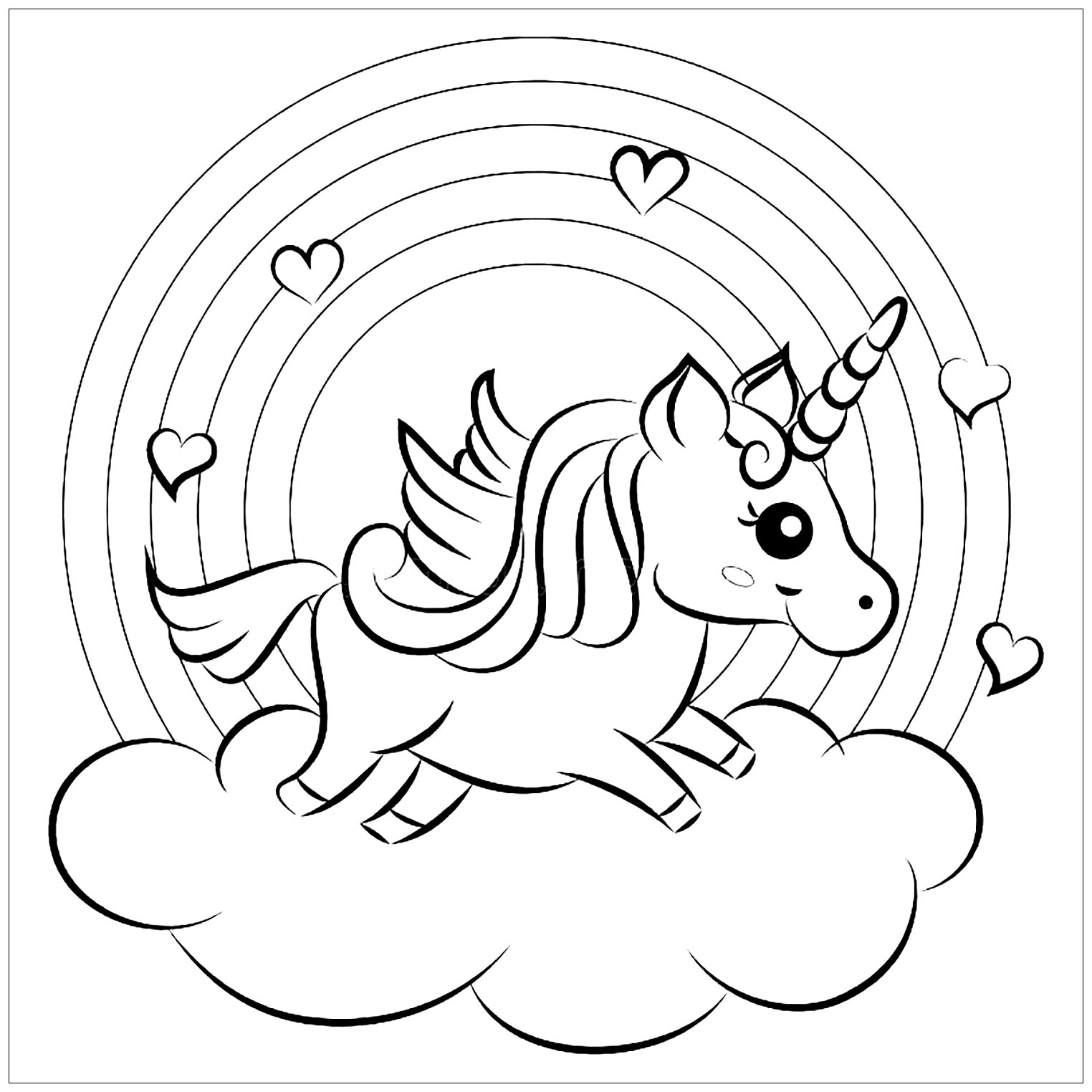 free printable coloring pages with unicorns