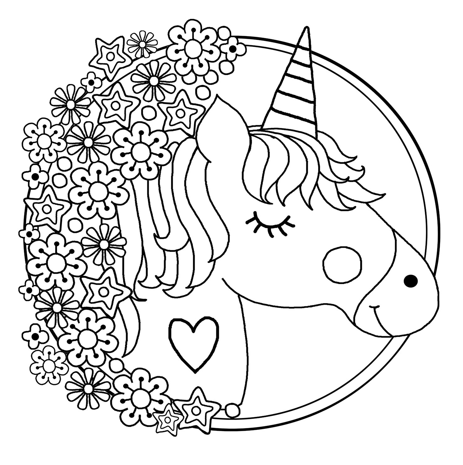 unicorn coloring pages printable for kids
