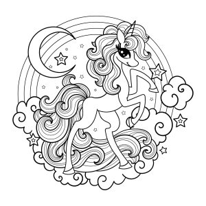 Unicorns - Free printable Coloring pages for kids