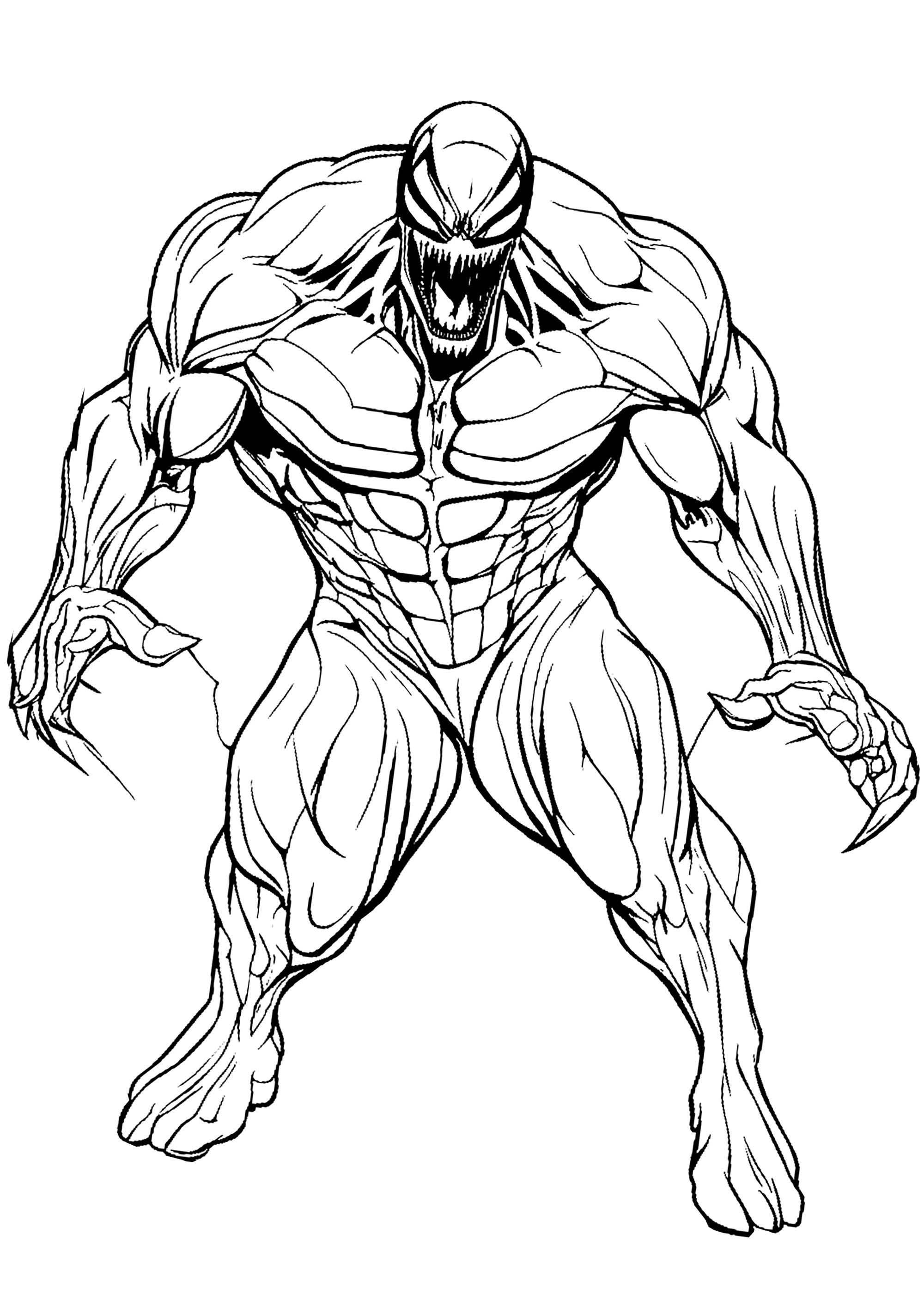 Venom all muscle - Venom Coloring Pages for Kids