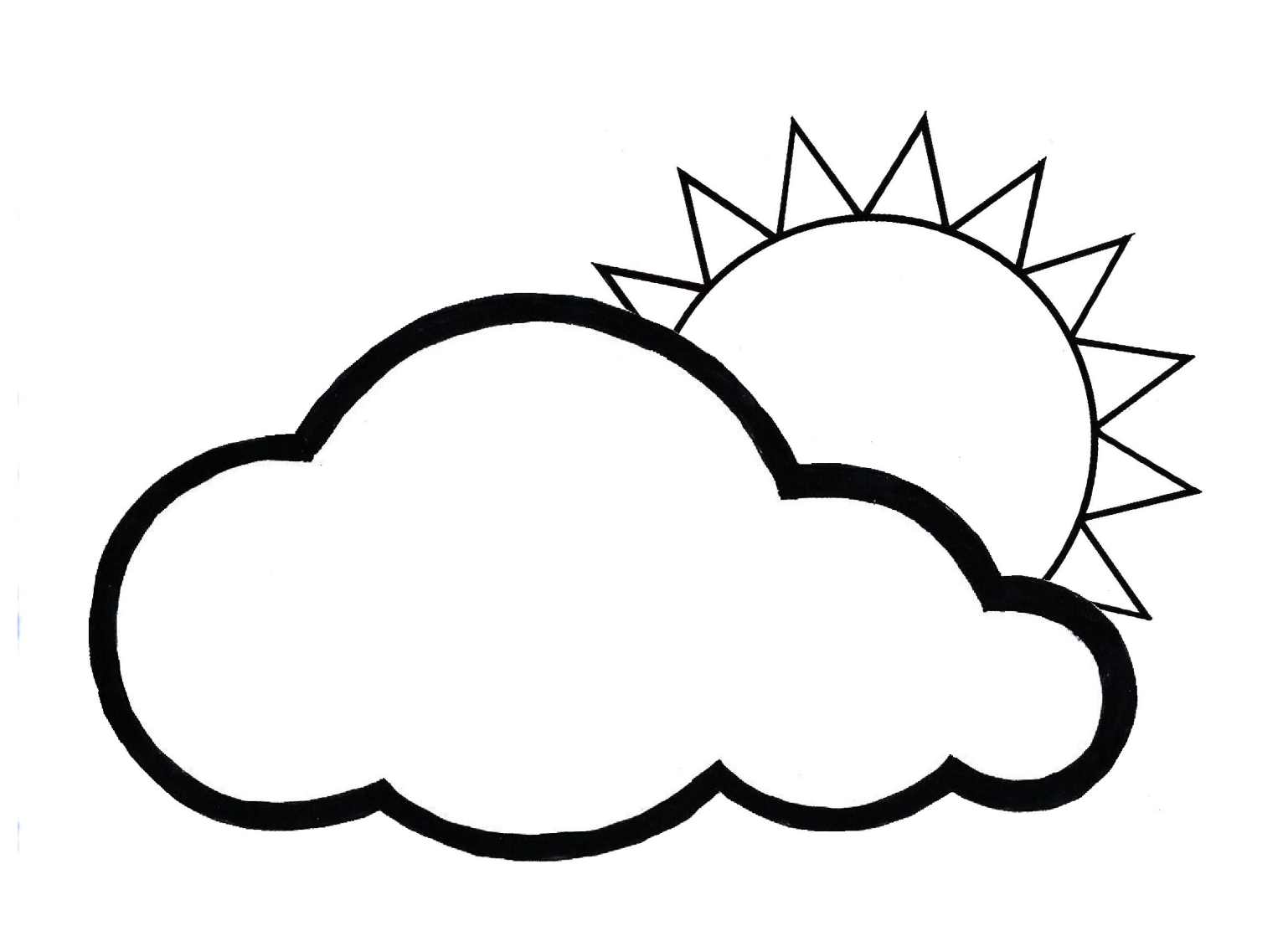 Very easy coloring with just a sun and a cloud - Weather Kids Coloring ...