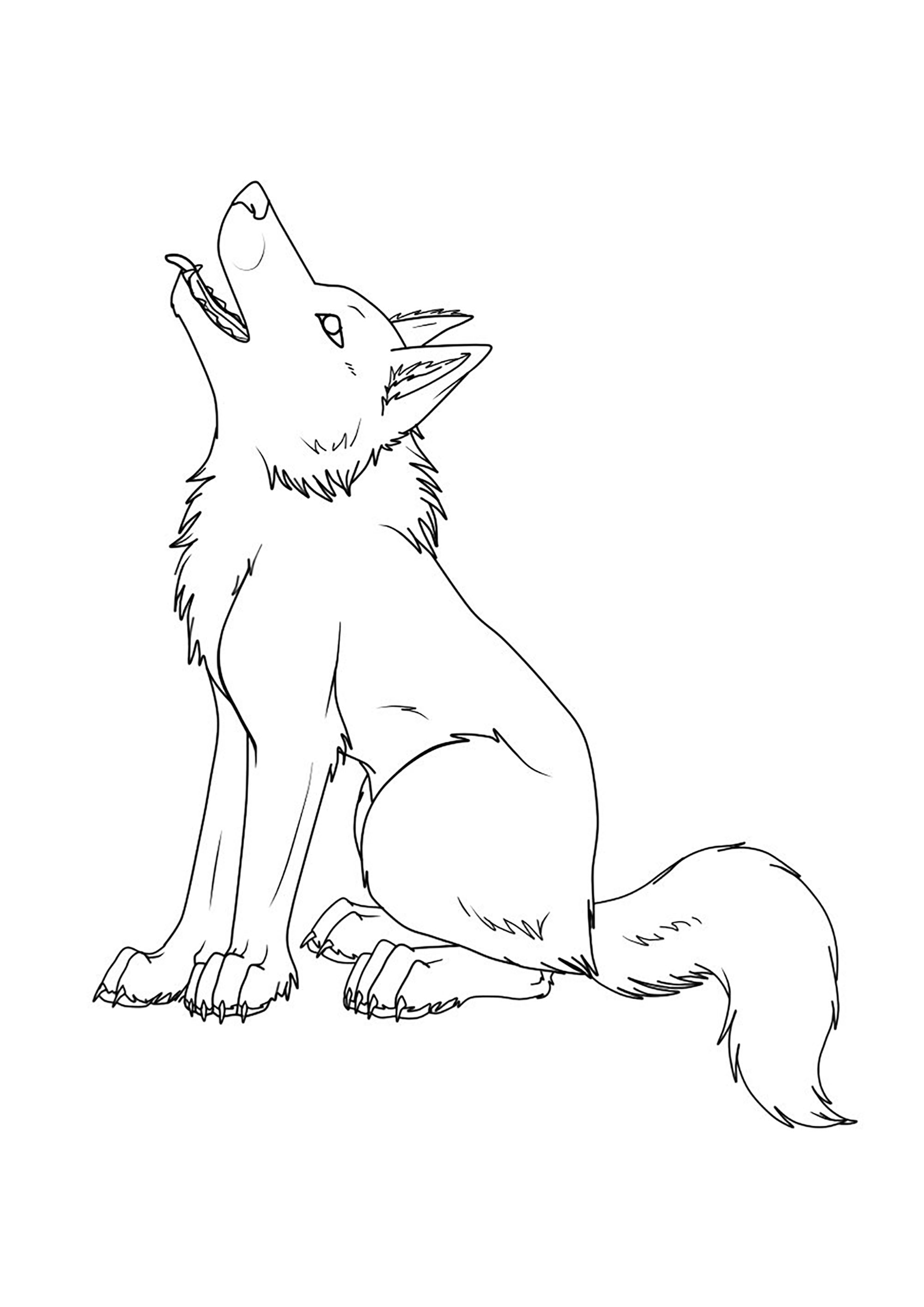 Wolf to download for free - Wolf Kids Coloring Pages