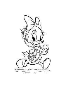 Ausmalbild von Musik zum Ausdrucken und Ausmalen für Kinder : Ausmalbilder von Daisy Duck zum kostenlosen Herunterladen