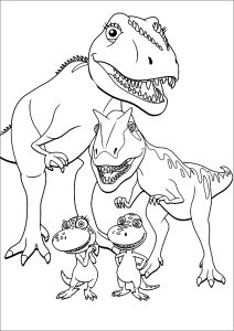 Ausmalbild von zum Ausdrucken und Ausmalen für Kinder : Tyrannosaurus-Familie