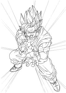 Ausmalbild von Goku zum Ausdrucken und Ausmalen für Kinder : Coloriages-dragon-ball-z-5