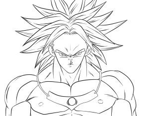 Ausmalbild von Goku zum Ausdrucken und Ausmalen für Kinder : Broly Super Saiyan - Gesicht