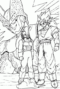 Ausmalbild von Cell zum Ausdrucken und Ausmalen für Kinder : Coloriages-dragon-ball-z-4