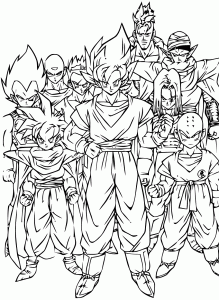 Ausmalbild von Cell zum Ausdrucken und Ausmalen für Kinder : Coloriages-dragon-ball-z-1