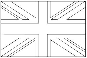 Ausmalbild von Royaume Uni zum Ausdrucken und Ausmalen für Kinder : Farbgebung der Flagge des Vereinigten Königreichs