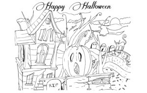 Kurbis : Halloween-Ausmalbilder zum Ausmalen für Kinder