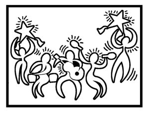 Musik : Bild von Keith Haring zum Herunterladen und Ausmalen