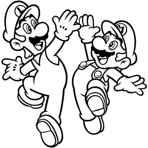 Ausmalbild von Luigi zum Ausdrucken und Ausmalen für Kinder : Ausmalen-mario-bros-3