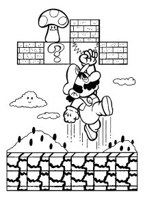 Ausmalbild von zum Ausdrucken und Ausmalen für Kinder : Coloriage Mario Bros Vintage - 1