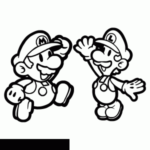 Ausmalbild von Luigi zum Ausdrucken und Ausmalen für Kinder : Ausmalen-mario-bros-4