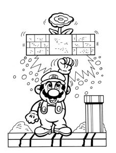 Ausmalbild von zum Ausdrucken und Ausmalen für Kinder : Coloriage Mario Bros Vintage - 3