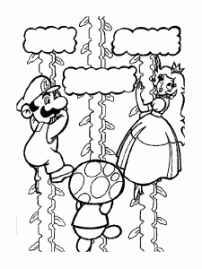 Ausmalbild von Peach zum Ausdrucken und Ausmalen für Kinder : Mario Bros Ausmalbilder zum Ausdrucken