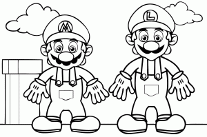 Ausmalbild von Luigi zum Ausdrucken und Ausmalen für Kinder : Ausmalen-mario-bros-7