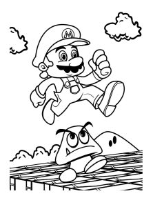 Ausmalbild von zum Ausdrucken und Ausmalen für Kinder : Ausmalbilder von Mario Bros. zum kostenlosen Herunterladen