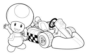 Ausmalbild von Toad zum Ausdrucken und Ausmalen für Kinder : Ausmalbilder von Mario Kart für Kinder