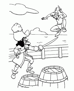 Ausmalbild von Pirat zum Ausdrucken und Ausmalen für Kinder : Peter Pan Coloriage zum Herunterladen