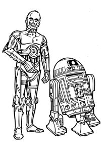 Ausmalbild von zum Ausdrucken und Ausmalen für Kinder : C3PO und R2D -2