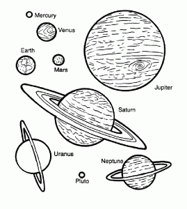 Planet : Weltraumzeichnung (Planeten, Galaxie ...) kostenlos zum Herunterladen und Ausmalen