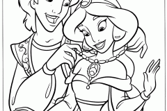 Dibujos de Aladdin y Jasmine para colorear
