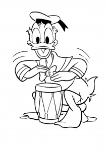Donald y un tambor