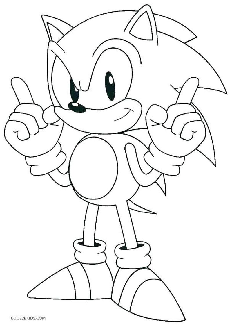 Página para colorear de the Hedgehog - Sonic - Just Niños : Dibujos para para niños
