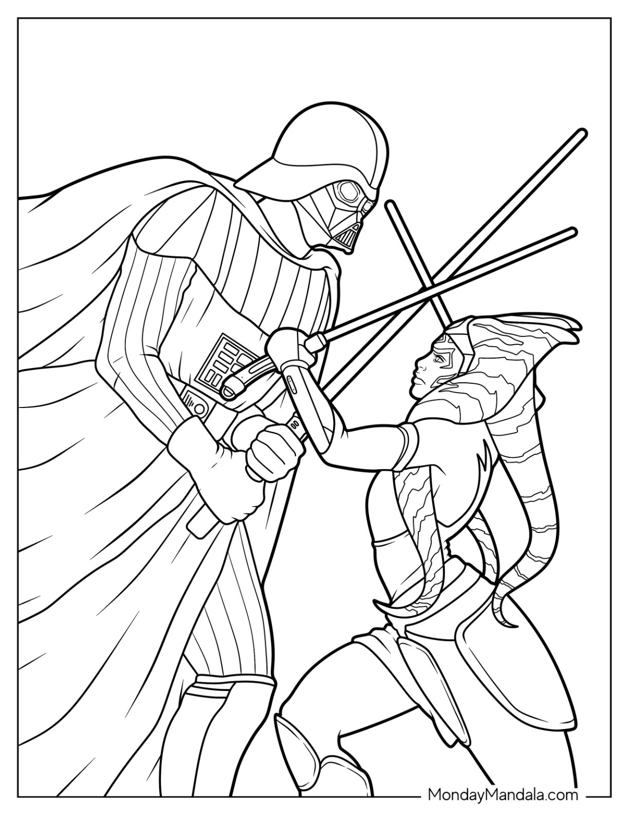 Darth Vader lucha contra Ahsoka - Star Wars - Dibujos para colorear ...