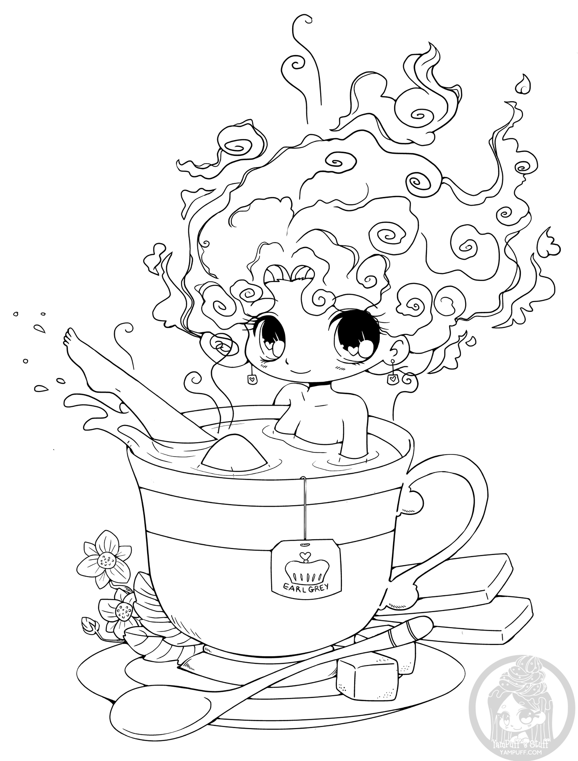 Uma chávena de chá é o novo banho! Venha experimentar!, Artista : Yampuff
