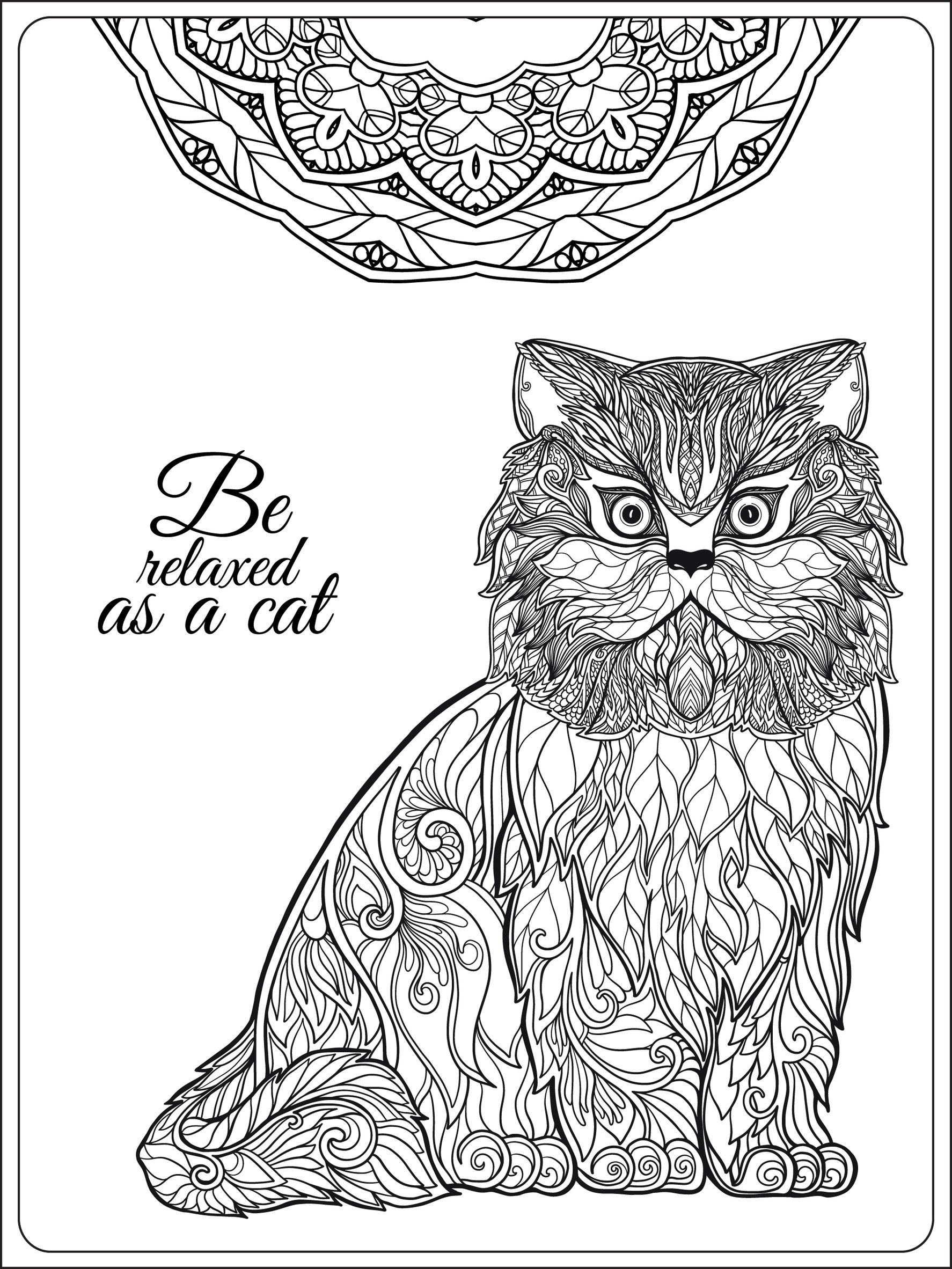 Desenhos simples para colorir gratuitos de Gatos para baixar - Gatos -  Coloring Pages for Adults
