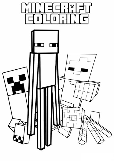 Desenhos para colorir gratuitos para crianças de Minecraft - Minecraft -  Coloring Pages for Adults
